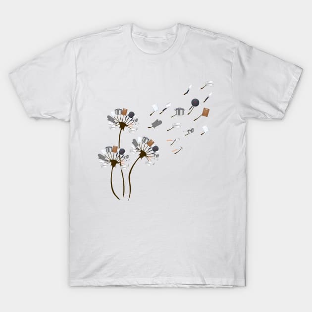 Chef Shirt Dandelion Chef Lover T-Shirt by Nikkyta